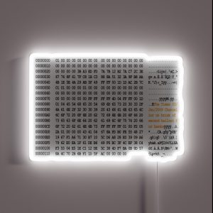 Bitcoin Genesis Block Code RGB Neon Sign