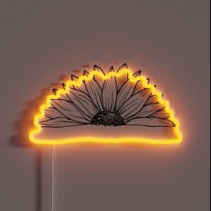 Black And White Daisy Doodle RGB Neon Sign Black And White Daisy Doodle RGB Neon Sign