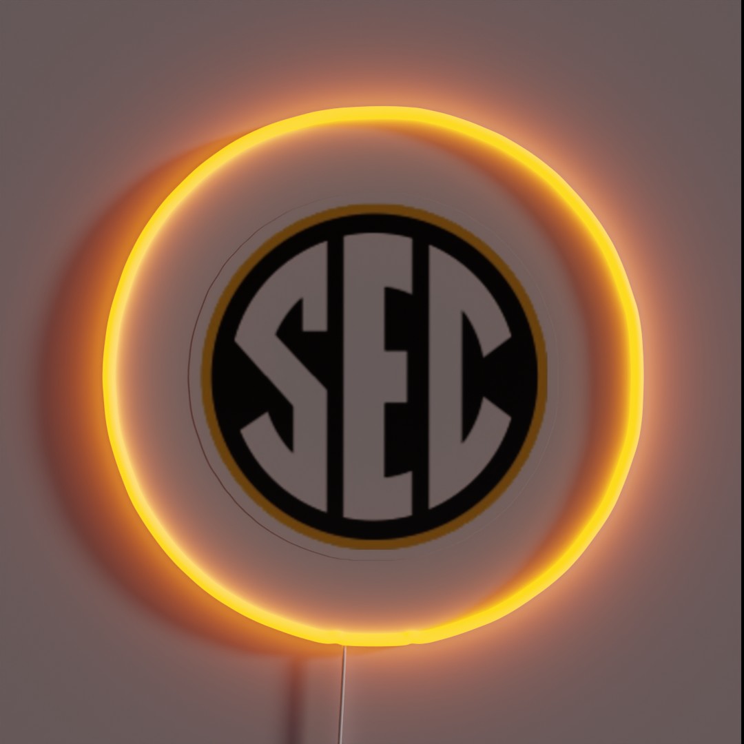 Black And Yellow Sec Logo RGB Neon Sign Black And Yellow Sec Logo RGB Neon Sign