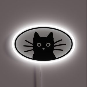 Black Cat Face RGB Neon Sign