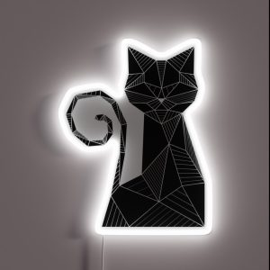 Black Cat Geometric RGB Neon Sign Black Cat Geometric RGB Neon Sign