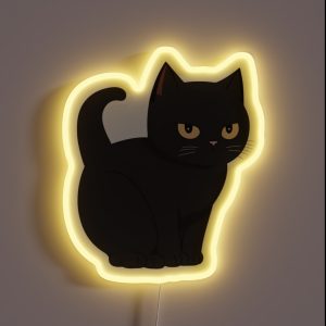 Black Cat Minimalist Style RGB Neon Sign Black Cat Minimalist Style RGB Neon Sign