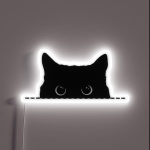 Black Cat Peeking RGB Neon Sign Black Cat Peeking RGB Neon Sign