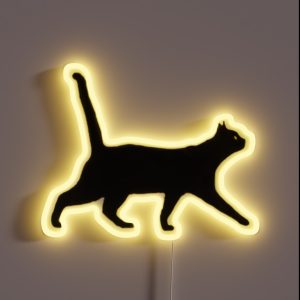 Black Cat Walkin RGB Neon Sign