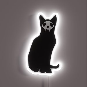 Black Cat With Skull RGB Neon Sign Black Cat With Skull RGB Neon Sign
