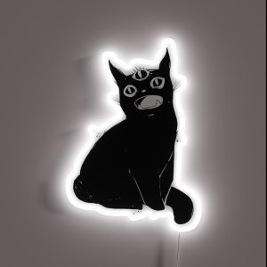 Black Cat With Third Eye RGB Neon Sign