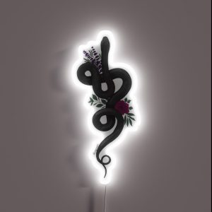 Black Floral Snake RGB Neon Sign