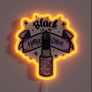 Black Is My Happy Color Pastel Goth Design RGB Neon Sign Black Is My Happy Color Pastel Goth Design RGB Neon Sign