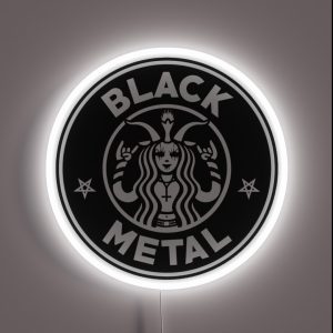 Black Metal Black Coffee RGB Neon Sign