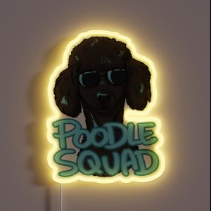 BLACK POODLE SQUAD In Blue RGB Neon Sign
