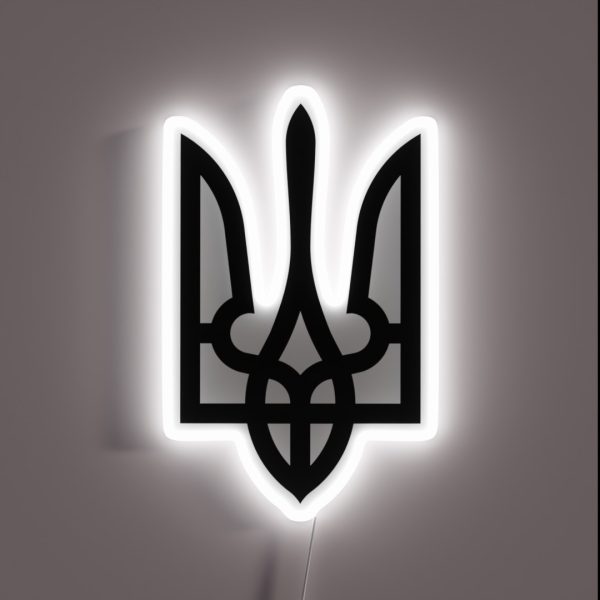 Black Ukraine Symbol Trident RGB Neon Sign