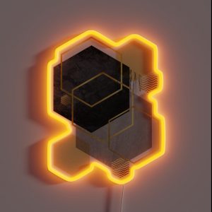 Black Yellow Gold Geometric RGB Neon Sign Black Yellow Gold Geometric RGB Neon Sign