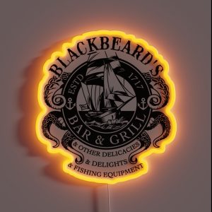 Blackbeard S Bar And Grill Other Delicacies And Deligh RGB Neon Sign