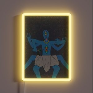 Blue Alien Psychedelic Entity RGB Neon Sign