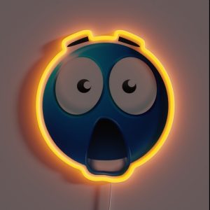 Blue Amazed Emoji RGB Neon Sign