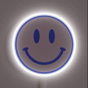 Blue And Pink Smiley Face RGB Neon Sign
