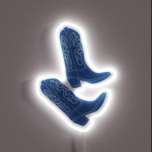 Blue Cowboy Boots RGB Neon Sign