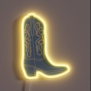 Blue Cowboy Cowgirl Boot RGB Neon Sign Blue Cowboy Cowgirl Boot RGB Neon Sign