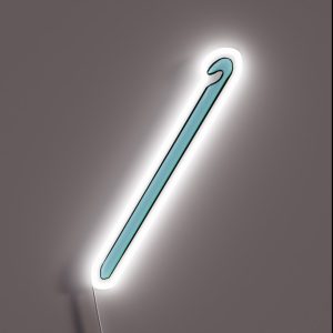 Blue Crochet Hook RGB Neon Sign