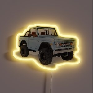 Blue Ford Bronco RGB Neon Sign