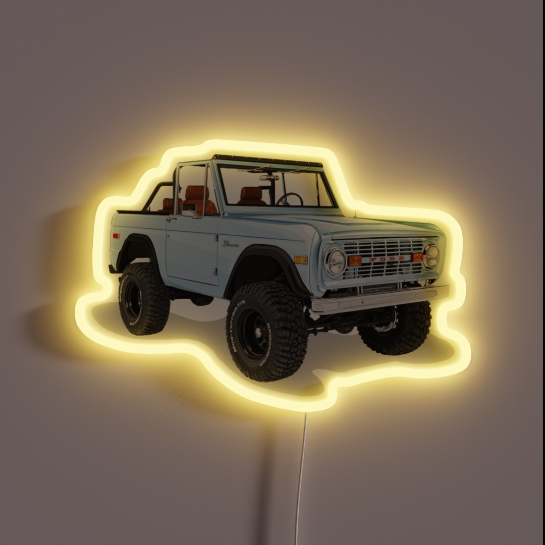 Blue Ford Bronco RGB Neon Sign Blue Ford Bronco RGB Neon Sign