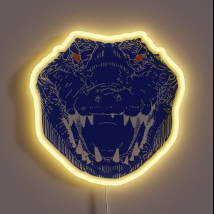 BLUE Gator Face RGB Neon Sign