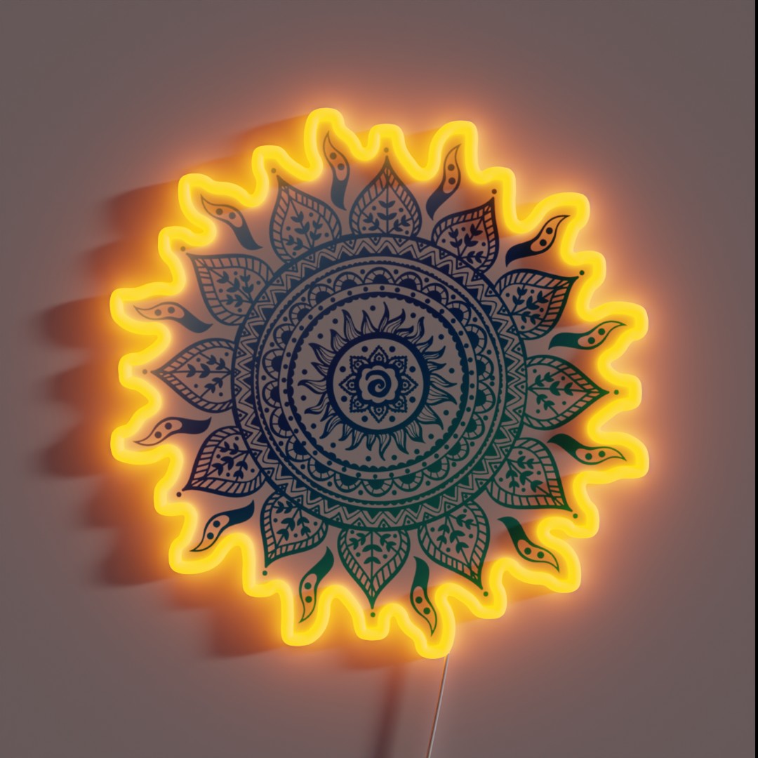 Blue Gradient Mandala RGB Neon Sign Blue Gradient Mandala RGB Neon Sign