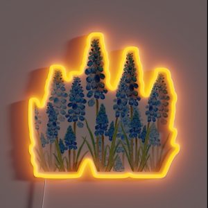 Blue Grape Hyacinth Forest RGB Neon Sign