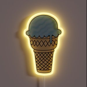 Blue Ice Cream Cone RGB Neon Sign