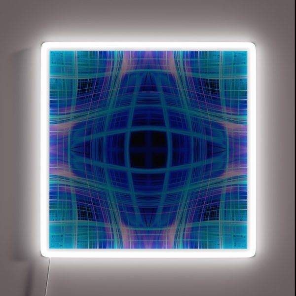 Blue Light Trails Grid RGB Neon Sign