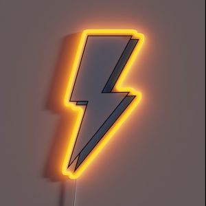 Blue Lightning Bolt RGB Neon Sign