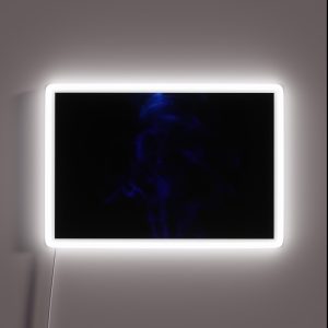 Blue Long Exposure Light Trails On Face RGB Neon Sign