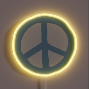 Blue Peace Sign RGB Neon Sign