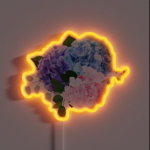 Blue Pink And Purple Hydrangea Orchid Rose White Chrysanthemum RGB Neon Sign