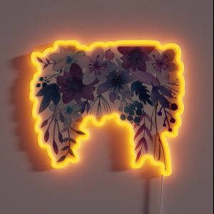 Blue Purple Flowers RGB Neon Sign