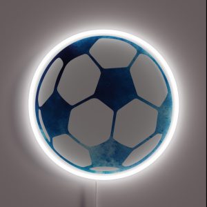 Blue Soccer Ball RGB Neon Sign