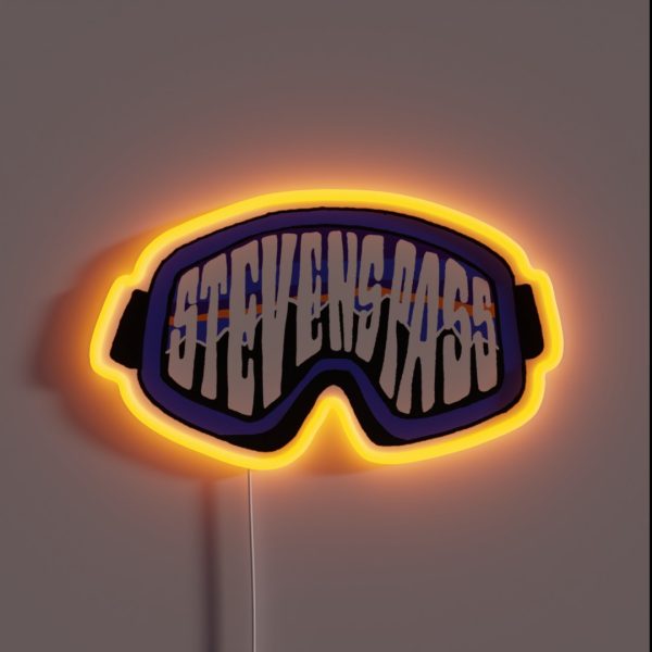 Blue Stevens Pass Snow Goggles RGB Neon Sign
