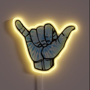 Blue Tie Dye Shaka RGB Neon Sign