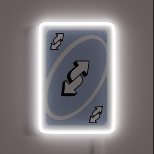Blue Uno Reverse Card RGB Neon Sign Blue Uno Reverse Card RGB Neon Sign