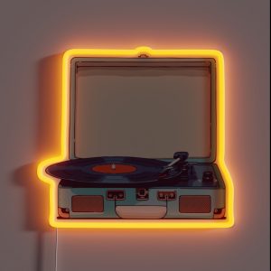 Blue Vinyl Record Player RGB Neon Sign