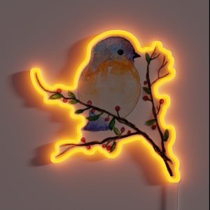Bluebird And Berry Branch RGB Neon Sign Bluebird And Berry Branch RGB Neon Sign
