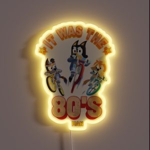Bluey Dad Retro 80s Bicycle RGB Neon Sign