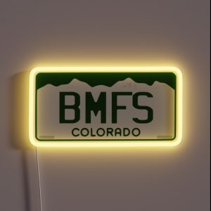 BMFS Colorado License Plate RGB Neon Sign BMFS Colorado License Plate RGB Neon Sign