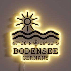 Bodensee Lake Water Germany Coordinates RGB Neon Sign Bodensee Lake Water Germany Coordinates RGB Neon Sign