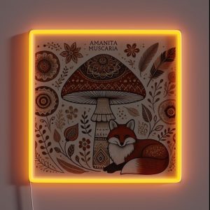 Boho Style Amanita Muscaria RGB Neon Sign