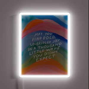 Bold Unbridled Joy Inspirational Quote And Abstract Watercolor Art RGB Neon Sign Bold Unbridled Joy Inspirational Quote And Abstract Watercolor Art RGB Neon Sign