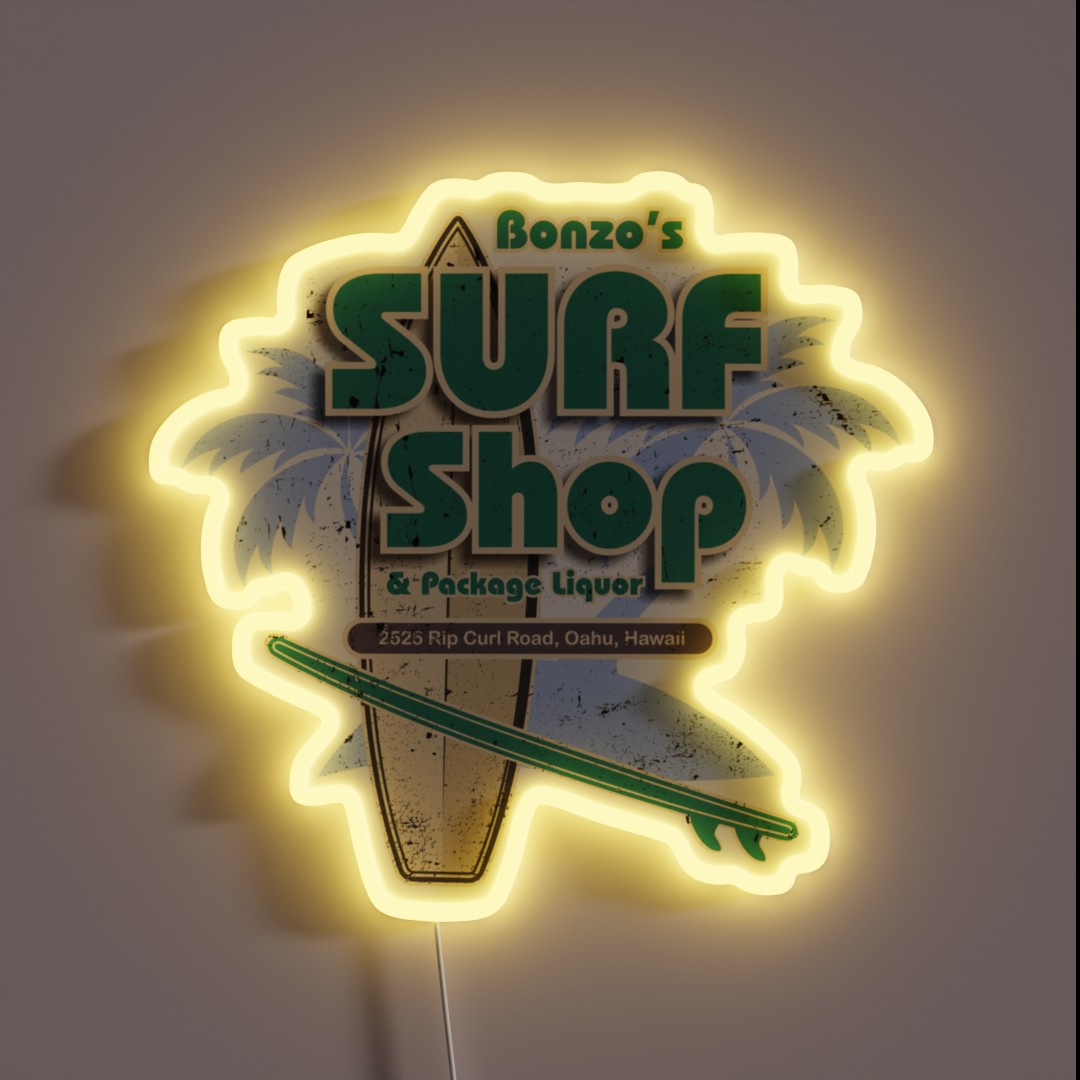 Bonzo S Surf Shop RGB Neon Sign Bonzo S Surf Shop RGB Neon Sign