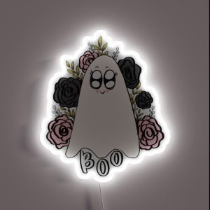 Boo And Flowers RGB Neon Sign