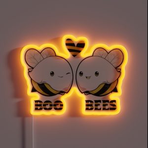 Boo Bees Halloween BOO BEES RGB Neon Sign Boo Bees Halloween BOO BEES RGB Neon Sign