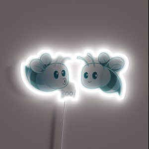 Boo Bees Halloween Ghost Bee Here For The Boos RGB Neon Sign Boo Bees Halloween Ghost Bee Here For The Boos RGB Neon Sign